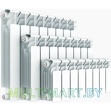 Алюминиевый радиатор AQUAPROM AL 350/80 A52, синий квадрат, 12 секций (00-00010158)